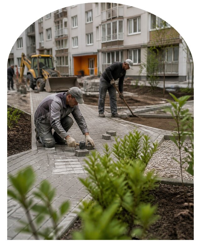 Благоустройство двора многоквартирного дома в Валуйках